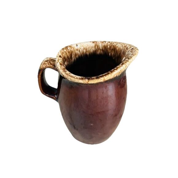 Vintage Hull Pottery Brown Drip Glazed Creamer USA Oven Proof 4.5” Tall Vase - Picture 1 of 11